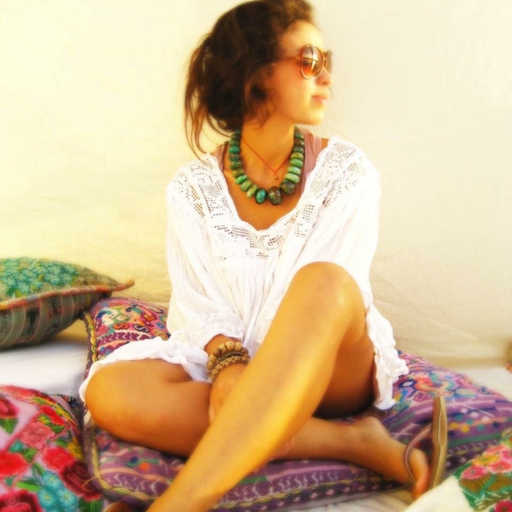 Mexican blouse crochet lace angel dress boho tunic